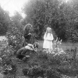 Four girls in garden