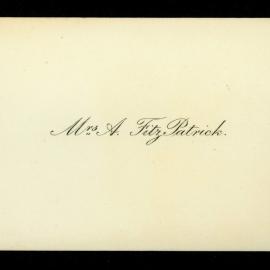 Mrs A. Fitzpatrick calling card