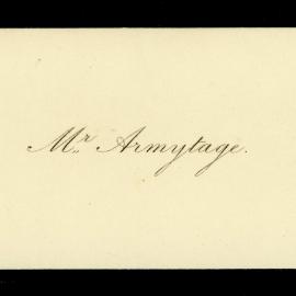 Mr Armytage calling card