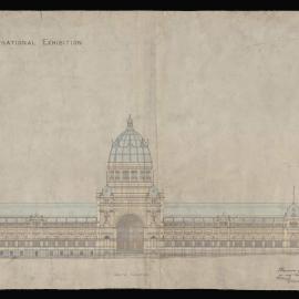 Melbourne International Exhibition - South Elevation