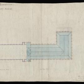 International Exhibition - Machinery Annexe/ Half foundation plan/ Half roof plan