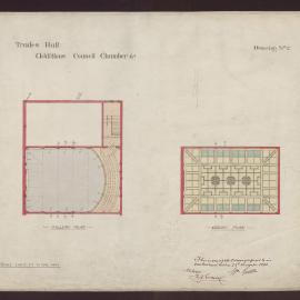 Trades Hall - Additions Council Chamber &c/ Gallery plan/ Ceiling plan [384]