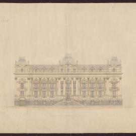 Design for Town Hall Melbourne, Elevation Swanston Street