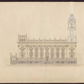 Design for Town Hall, Melbourne,  Elevation, Swanston Street