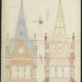 Congregational Church Collins Street - Detail of tower/ Elevation/ Section [510]