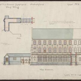 Convent of the Good Shepherd, Abbotsford - West wing/ Plan/ West elevation [503]