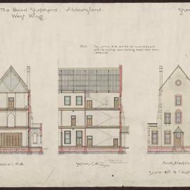 Convent of the Good Shepherd, Abbotsford - West wing/ Section A B/ Section C D/ North elevation [504]