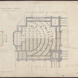 Congregational Church Collins Street - Foundation plan shewing timbers/ Plan shewing timbers of organ gallery [522]