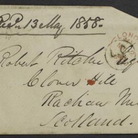 [Daniel Ritchie to Robert Ritchie in Cloverhill Scotland, 8 February 1858]