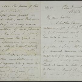 [Daniel Ritchie to Robert Ritchie in Cloverhill Scotland, 13 April 1860]