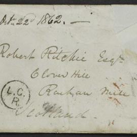 [Daniel Ritchie to Robert Ritchie in Cloverhill Scotland, 22 August 1862]