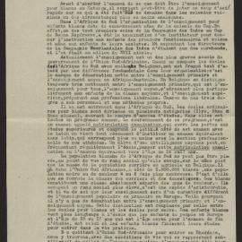 Report by Augustin Lodewyckx on education of white settlers in Katanga (Belgian Congo)