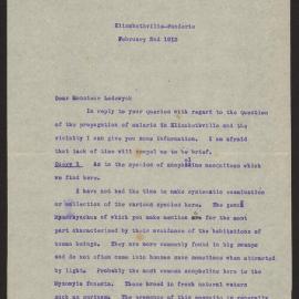 Elizabethville-Fonderie, February 2nd 1912