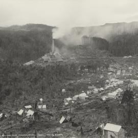 Queenstown and the Mount Lyell smelters, Tasmania.  Base of the operations of Mount Lyell Mining and Railway Co. Ltd.