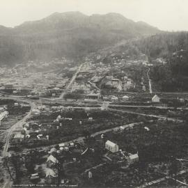 An overview of Queenstown, Tasmania, base of the operations of the Mount Lyell Mining and Railway Co. Ltd.