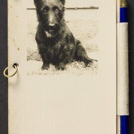 Bridge scorecard holder with Scottish Terrier dog
