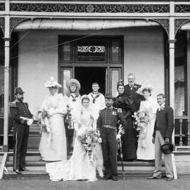 Wedding party at the marriage of Alice Hepburn to Herbert Purey-Cust