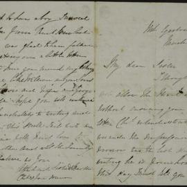 Charles and Jane Foreman, Mt. Egerton, to sister.