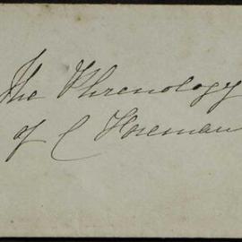 L. Wilson to Charles Foreman, letter titled "Phrenology of C. Foreman"