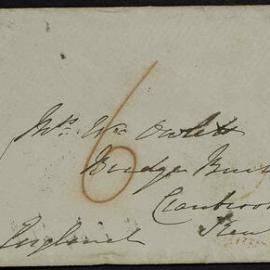 Letter addressed to "my dear mother", Bridge Buildings, Cranbrook, England, from unknown (likely to be Charles or Jane Foreman), Mount Egerton