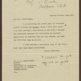 Correspondence: Burke’s article for Vestes: The Fine Arts & the Australian Universities