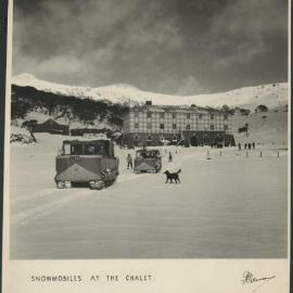Snowmobiles at the chalet