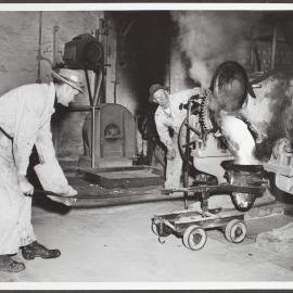 Pouring gold at Kalgoorlie.