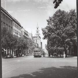 Tram on Collins Street with Union Bank and T&G building in background