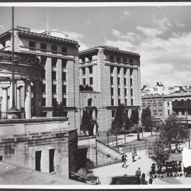 Commonwealth Government offices, Adelaide Street, Brisbane, with Anzac Park and Anzac Memorial in foreground.