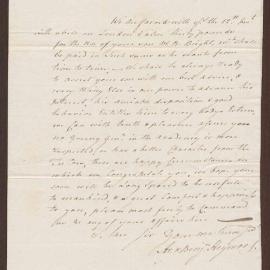 Letter to Henry Bright, Bristol from Benjamin Heywood, Liverpool
