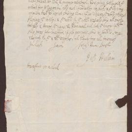 Letter to Richard Meyler, Wine Cooper, Baldwin Street, Bristol, from John Williams, 'Herefford' [Herefordshire]