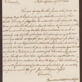 Letter to Henry Bright, Bristol, from Alex Baillie, St. Christophers