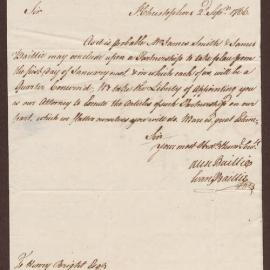 Letter to Henry Bright, Bristol, from Alex Baillie, St. Christophers