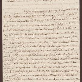 Letter to Henry Bright, Bristol, from Alex Baillie, Edinburgh