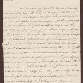 Letter to Henry Bright, from Evan Baillie, St Vincents