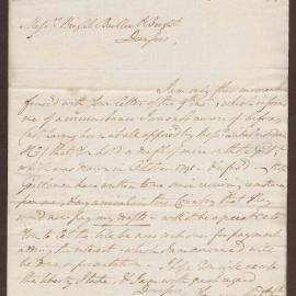 Letter to Bright Baillie & Bright, Bristol, from Charles Hamilton, London