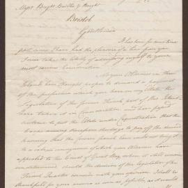 Letter to Bright Baillie & Bright, Bristol, from Engle James
