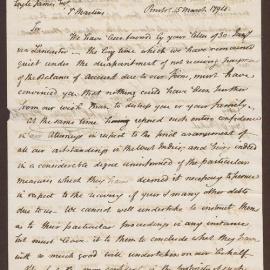 Letter to Engle James, St. Martins from Bright Baillie & Bright, Bristol