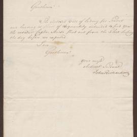 Letter to Bright Baillie & Bright, Bristol, from J. Richardson