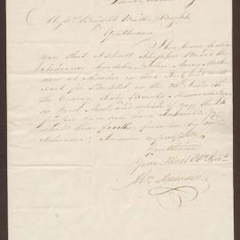 Letter to Bright Baillie & Bright, Bristol, from W. Arrindell, St. Martins