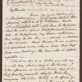 Letter to C. Coulthurst Esq., Lincoln's Inn, London, from Richard Bright, Bristol