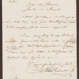 Letter to Richard Bright Esq., from Arthur Palmer
