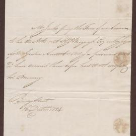 Letter to Henry Bengough from Walter Jacks