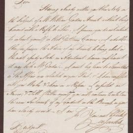 Letter to Henry Bengough from Walter Jacks