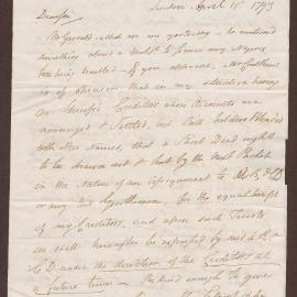 Letter to R. Bright, Bristol, from William Gordon, London