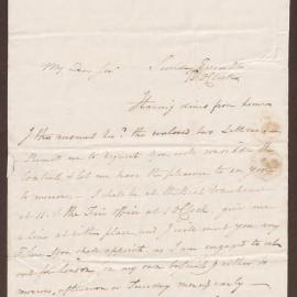 Letter to R. Bright from W. Battersby, dated Sunday evening 10 o'clock