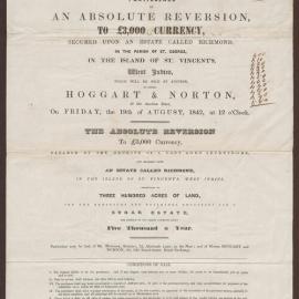 Reversion to £3,000 of an Estate called Richmond, in the Parish of St George, in the Island of St Vincent's, West Indies