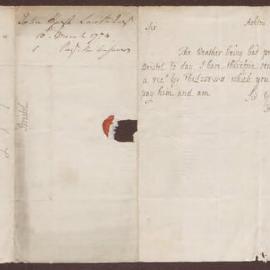 Letter to Henry Bright Esq., Bristol, from John Hugh Smyth, Ashton Court