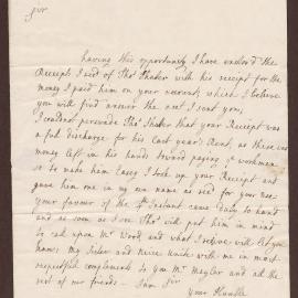 Letter to Henry Bright Esq., from Elizabeth Lowbridge, Worcester