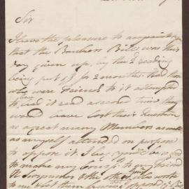 Letter to Henry Bright Esq., Bristol from Nathaniel Baylys[?], London